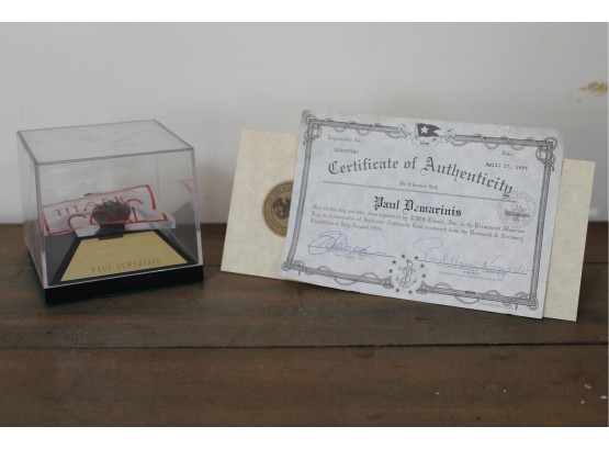 RMS Titanic Coal With Certificate & Display Case