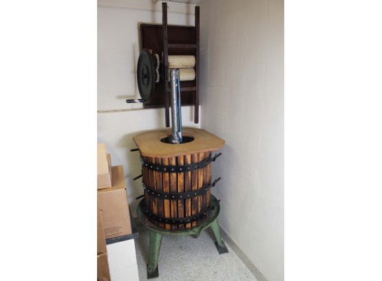 Vintage Italian Wooded Wine Press And Grape Crusher (Bring Help To Remove)