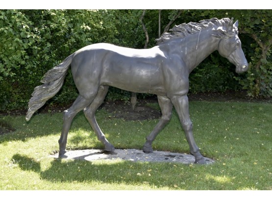 Striking Life Size Bronze Horse Statue Paid $22,000