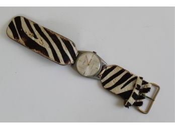 El Prado MEPA Watch With Zebra Print Strap