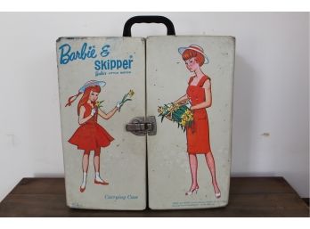 1964 Barbie & Skipper Carrying Case With Dolls & Accessories