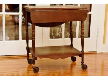 Vintage Drop Leaf Side Table Cart 27 X 17 X 27