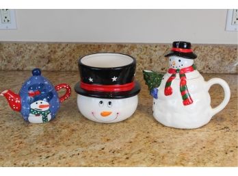 Snowman Teapots
