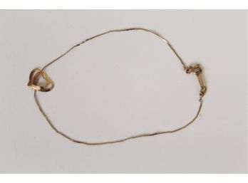14K Gold Heart Bracelet