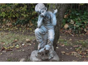 Boy With Dog Garden Statue 24' H