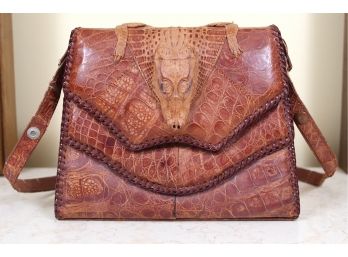 Vintage Genuine Alligator Bag Made In Cuba
