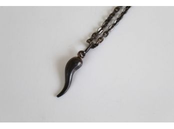 Sterling Cornicello Horn Necklace