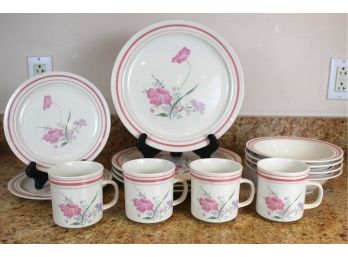 Xiangtangpai China Pink & Purple Poppy Flower Mugs, Plates & Bowls