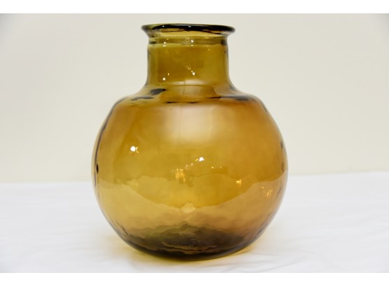 Large Amber Glass Vase
