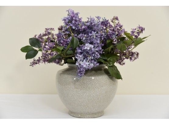 Lilac Oriental Ficus In Crackle Porcelain Vase