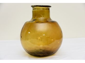 Large Amber Glass Vase