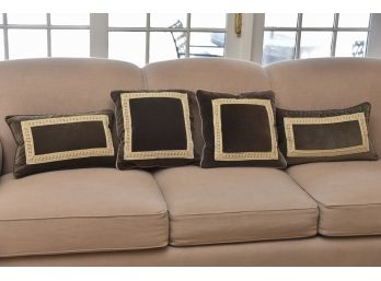 Set Of 4 Brown Throw Pillows