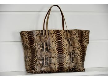 Fendi Python Roll Tote Bag With Leather Handles