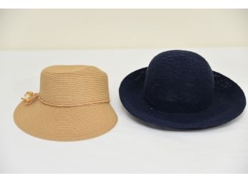 Pair Of Womans Beach Hats