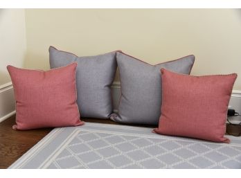Collection Of 4 'Bennison' Throw Pillows Retail $595 (17 X 17 &  21 X 21)