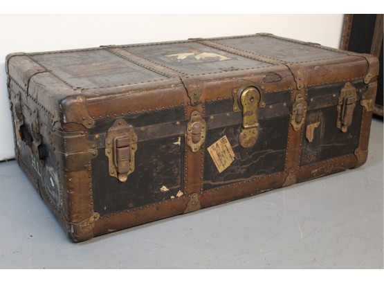 Vintage Everlast Pacific Luggage Factory Trunk (Locked) 36 X 20.5 X 13