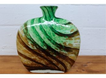 Gorgeous Green & Brown Swirl Vase