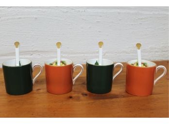 Set Of 4 Miniature Royal Grafton Cups With Stir Spoons