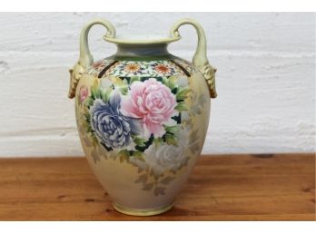 Amazing Dual Shoulder Hand Painted Nippon Vase