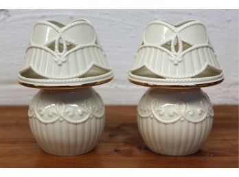 Pair Of Lenox Candle Lamps