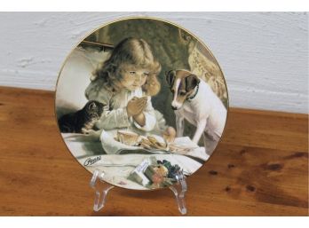 Victorian Painting 'Suspense' By Charles Burton Barber Collectible Plate