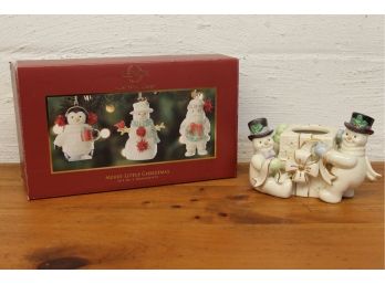 Lenox Christmas Ornaments & Snowman Votive Holder