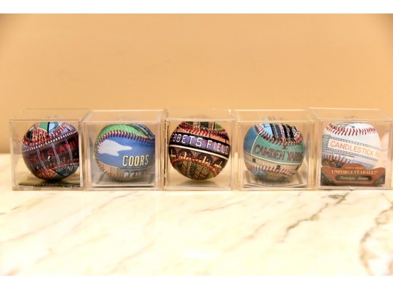 Collector Baseballs Of Different Stadiums
