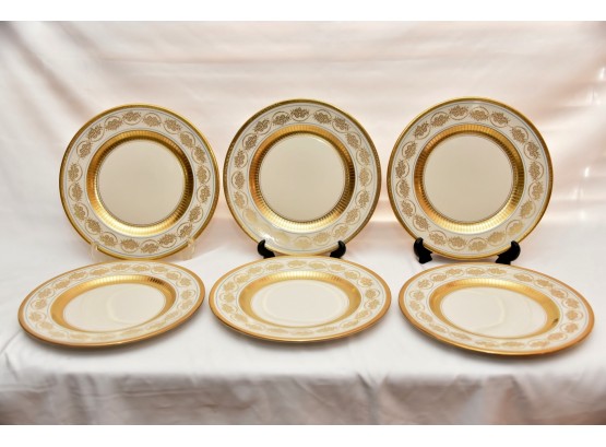 Six Gold Rim Plates