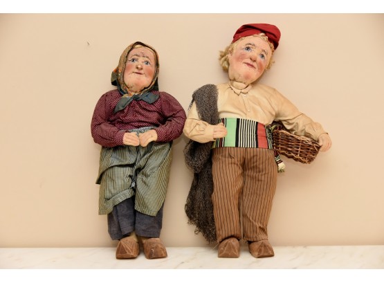 Pair Of Antique Dutch Dolls