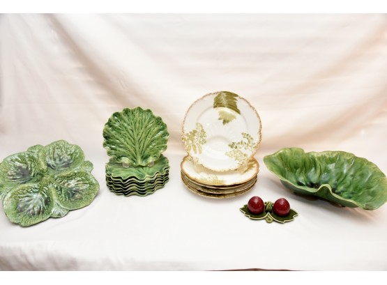 Green Leaf Dish Collection 16 Pieces Total