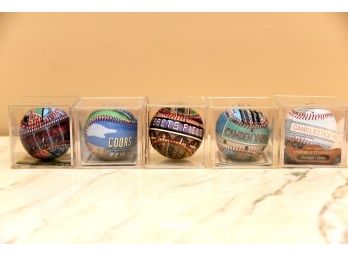 Collector Baseballs Of Different Stadiums