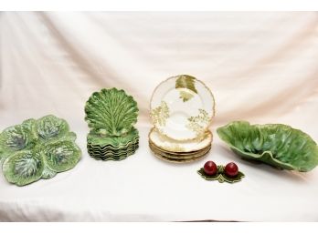 Green Leaf Dish Collection 16 Pieces Total