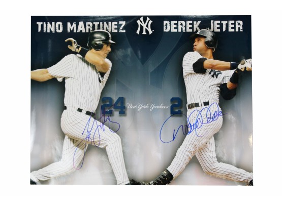 Derek Jeter & Tino Martinez Dual Signed 16” X 20” Photo With COA