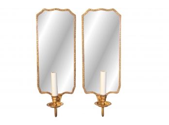 Pair Of Vaughn Single Arm Swedish Giltwood Mirrored Wall Lights - Paid $1,170 Each
