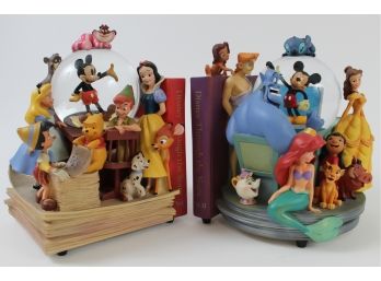 Disney Store 'Wonderful World Of Disney Through The Years' Book End Snow Globe Set
