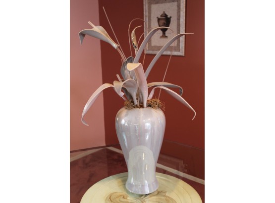 Large Iridescent Vase (Has Crack, View Photos)