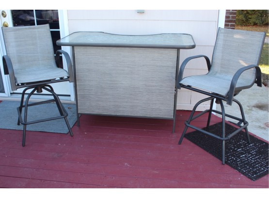 Outdoor Patio Glass Top Bar With Chairs 54'L X 28'W X 38'H