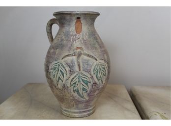 Clay Leaf Pitcher Vase