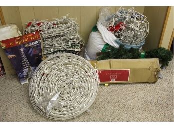 Christmas Decoration Lot 8 Including Light Up Tree & More