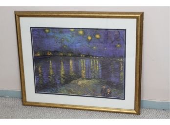 Van Gogh 'Starry Night Over The Rhone' Framed Print 21'L X 17'W