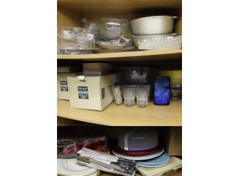 Cabinet Full Of Dishes, Bowls, Glasses, Serving Trays, Vases & More