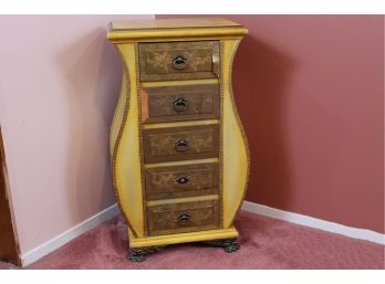 Yellow Clawfoot Storage Side Table (Has Wear, View All Photos) 16'L X 12'W X 31'H