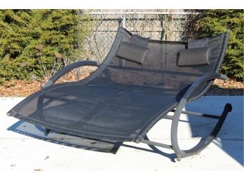 Outdoor Double Chaise Rocking Lounge Chair (Missing Canopy Shade) 75'L X 52'W X 44'H