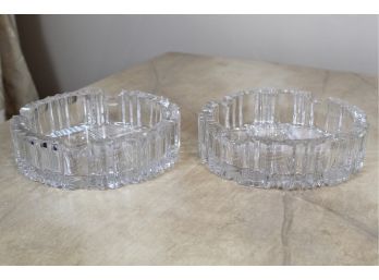 Two Large Cut Glass Ashtrays
