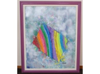 3D Rainbow Canvas Painting 34”L X 28”W