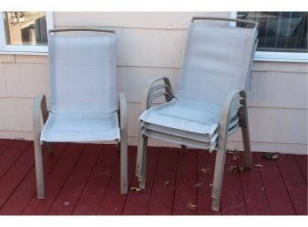 Set Of 4 Stackable Outdoor Chairs (View Photos For Rust) 26'L X 22'W X 36'H