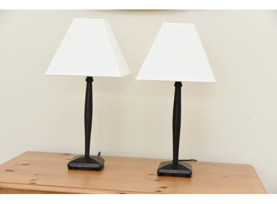 Pair Of Metal Table Lamps