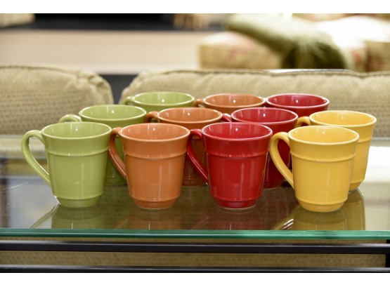 Collection Of Colored 'Smart Living' Ceramic Coffee Cups