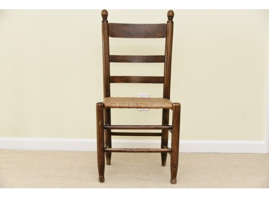 Antique Wicker Seat Side Chair 17 X 14 X 36