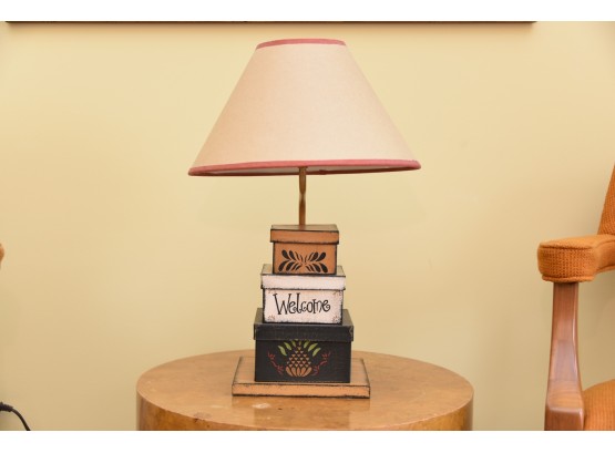 Lovely Petite 'Welcome' Table Lamp